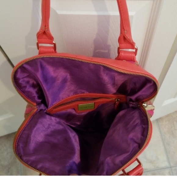 Deux Lux Pink Shoulder Bag with Chevron Texture - Picture 2 of 4